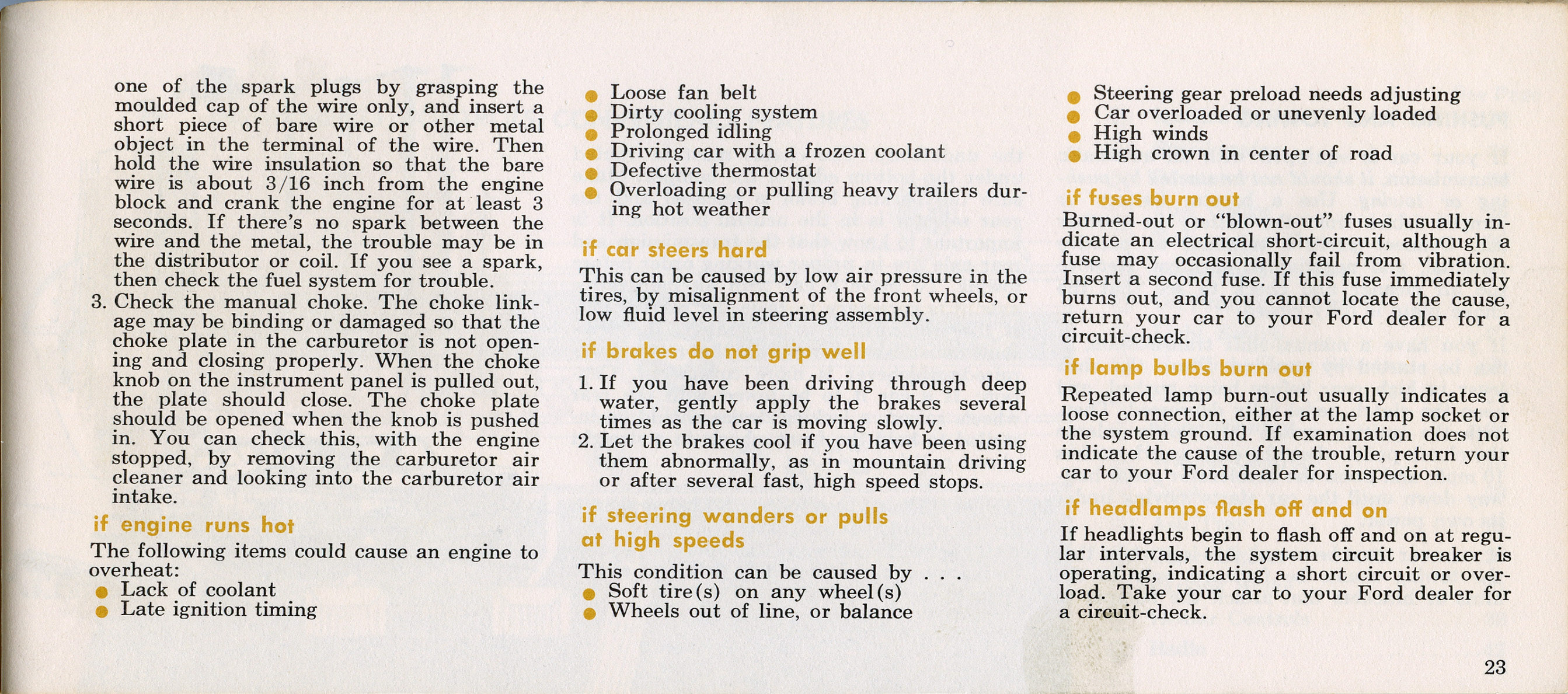 1964 Ford Falcon Owners Manual Page 42